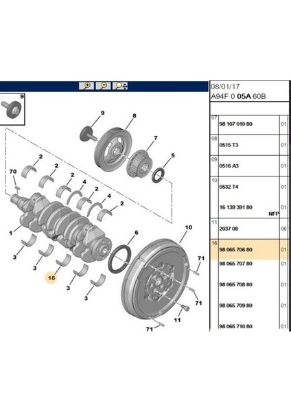Ön Krank Keçe Berlingo C1 C2 C3 C4 C5 Xsara Nemo Dv4-Dv6 (SKT046119-1608940680)
