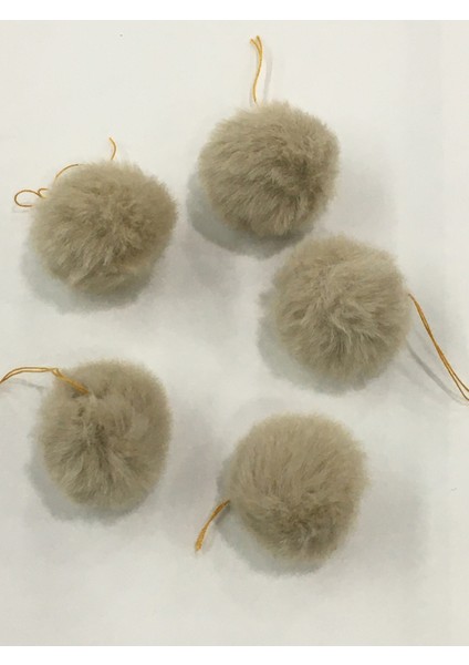 Ponpon 3 cm 5 Li Set Bej