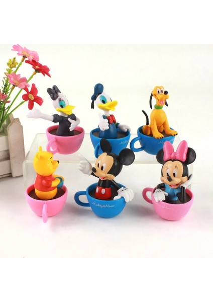 6 Adet Disney Figürleri Mickey/minnie/donald/daisy/pluto /winnie Kupada Model Bebekler Oyuncaklar (Yurt Dışından)