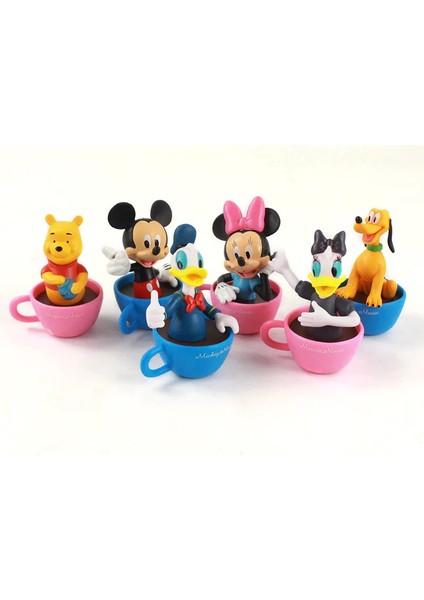 6 Adet Disney Figürleri Mickey/minnie/donald/daisy/pluto /winnie Kupada Model Bebekler Oyuncaklar (Yurt Dışından)