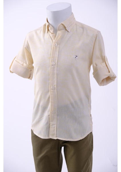 erkek çocuk spor keten gömlek modelleri