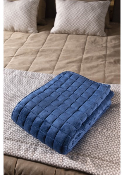 Vayomy Home Ağırlıklı Battaniye/Yorgan Tek kişilik 150*205 8 kg Mavi %100 Pamuk Saten