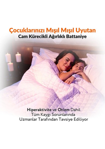 Vayomy Home Ağırlıklı Battaniye/Yorgan Tek kişilik 150*205 8 kg Mavi %100 Pamuk Saten