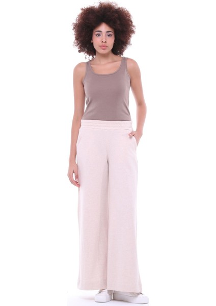Kadın Oversize Bol Paçalı Pantolon Bej