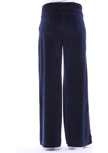 Kadın Kadife Oversize Bol Paça Pantolon Lacivert modelleri