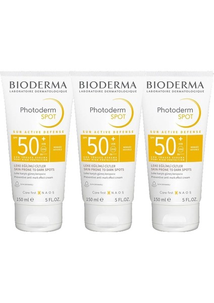 Photoderm Spot SPF50+ Leke Karşıtı Güneş Koruyucu Krem 150ML 3 Adet