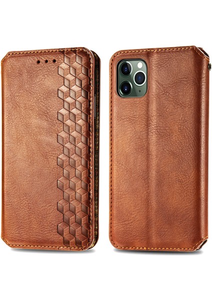 iPhone 11 Pro Kart Tutuculu Cüzdan Kılıfı, Pu Deri Çevirme Çubuğu Darbeye Dayanıklı Kapak (Yurt Dışından)