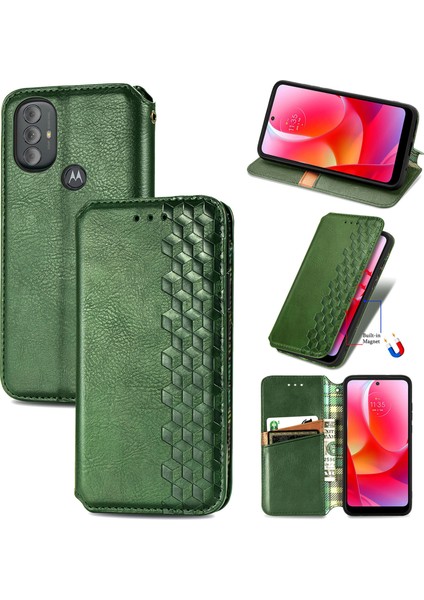 Motorola Moto G Power (2022) Kart Tutuculu Cüzdan Kılıfı, Pu Deri Çevirme Çubuğu Darbeye Dayanıklı Kapak (Yurt Dışından)