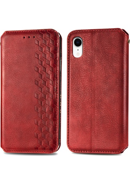 iPhone Xr Kart Tutuculu Cüzdan Kılıfı, Pu Deri Çevirme Çubuğu Darbeye Dayanıklı Kapak (Yurt Dışından)