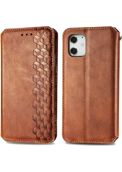 iPhone 12 Mini Kart Tutuculu Cüzdan Kılıfı, Pu Deri Çevirme Çubuğu Darbeye Dayanıklı Kapak (Yurt Dışından) indirimleri