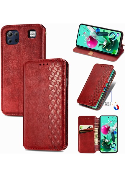 Lg K92 5g Kart Tutuculu Cüzdan Kılıfı, Pu Deri Çevirme Çubuğu Darbeye Dayanıklı Kapak (Yurt Dışından)