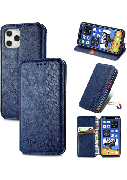 iPhone 12 Pro Max Kart Tutuculu Cüzdan Kılıfı, Pu Deri Çevirme Çubuğu Darbeye Dayanıklı Kapak (Yurt Dışından)