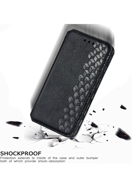 iPhone 12 Pro Max Kart Tutuculu Cüzdan Kılıfı, Pu Deri Çevirme Çubuğu Darbeye Dayanıklı Kapak (Yurt Dışından)