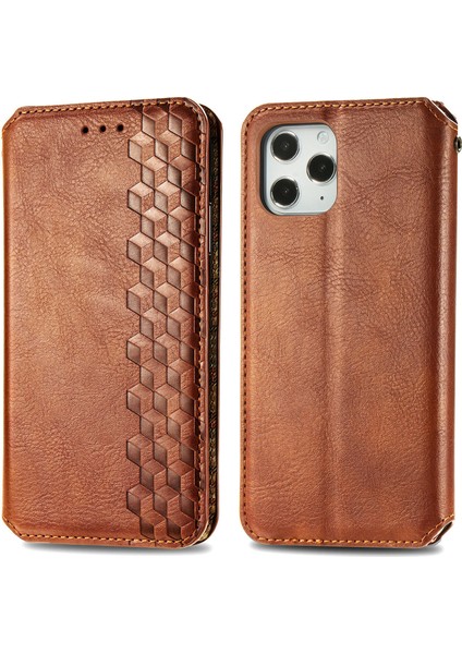 iPhone 12 Pro Max Kart Tutuculu Cüzdan Kılıfı, Pu Deri Çevirme Çubuğu Darbeye Dayanıklı Kapak (Yurt Dışından)