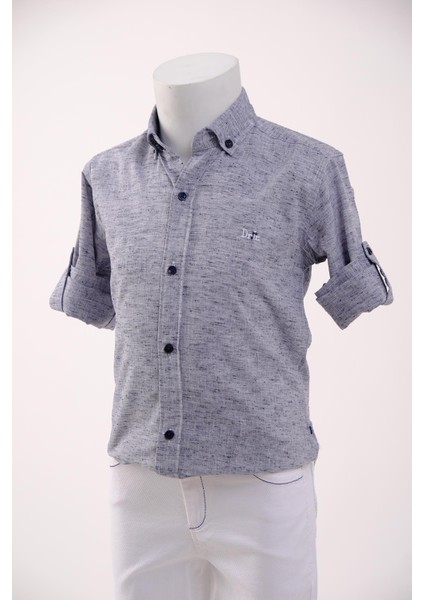 erkek çocuk spor keten gömlek modelleri