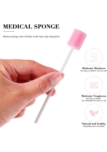Pembe Swablar Tek Kullanımlık Sünger Ağız Yetişkin Süngerler Sopa Kuru Temizleme Swabsteeth Yaşlı Çocuk Yaşlı Diş Vaapes (Yurt Dışından)