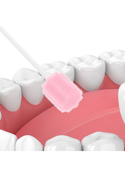 Pembe-2 Sünger Çubuk Basit Ağız Fırçaları Swablar Tek Kullanımlık Temizleme Aracı Pratik Diş Makyajı (Yurt Dışından)