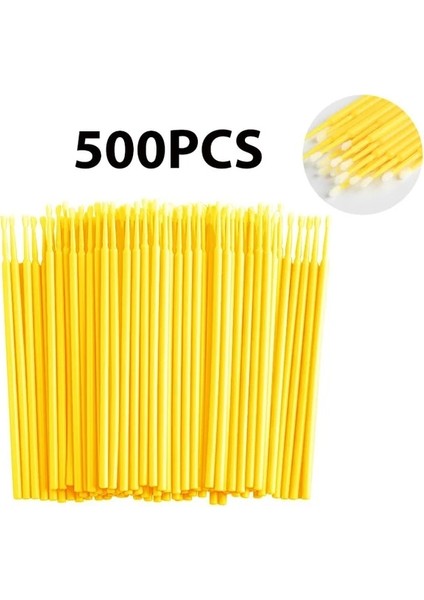 500 Adet Sarı Paket 500/100 Adet/torba Tek Kullanımlık Microbrush Kirpik Uzatma Bireysel Kirpik Çıkarma Çubuğu Mikro Fırça Kirpik Uzatma Araçları Için (Yurt Dışından)