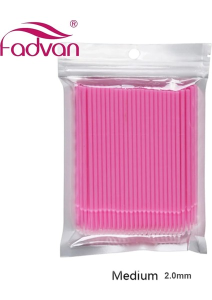Pembe Orta 100 Adet 100/TORBA Tek Kullanımlık Makyaj Fırça Kirpik Çubukla Dayanıklı Mikro Fadvan Fırça Kirpik Uzatma Bireysel Kirpik Çıkarma Araçları (Yurt Dışından)