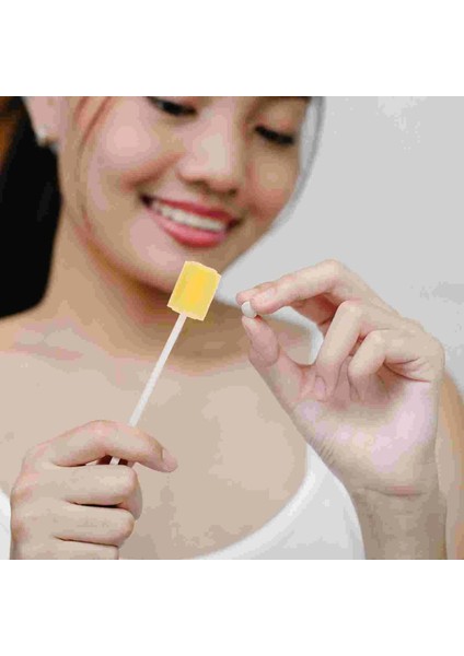 Yeşil Sünger Sopa Ağız Diş Swabları Dayanıklı Oral Fırça Temizleme Aracı Masaj Çubukları Tek Kullanımlık (Yurt Dışından)