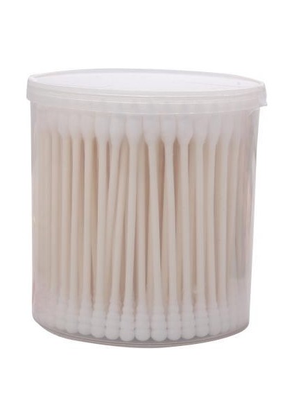 Beyaz 200 Adet Keskin Yuvarlak Spiral Kafa Pamuklu Çubukla Kulak Temizleme Çubuğu Kozmetik Temizleme Çubukları Çift Taraflı Tasarım Kozmetik Aracı (Yurt Dışından)