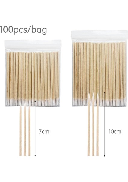 10CM 500 Adet 500/1000 Adet Ahşap Pamuklu Çubuk Temizleme Mikro Fırça Kirpik Pamuk Ince Çubuklar Tomurcukları Ucu Çivi Kulak Kürdan Makyaj Tutkal Çıkarma (Yurt Dışından)