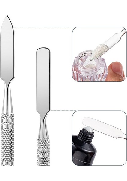 02 9 Türleri Paslanmaz Çelik Çift Kafaları Makyaj Toner Spatula Karıştırma Çubuğu Vakıf Krem Karıştırma Aracı Kozmetik Makyaj Aracı (Yurt Dışından) indirimleri