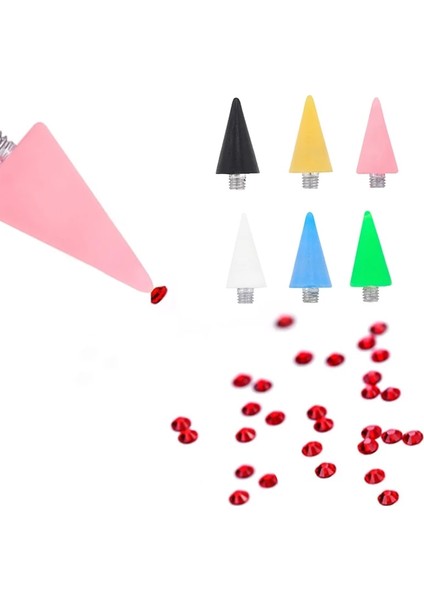 Pembe 1 Adet Değiştirilebilir Tırnak Süsleyen Balmumu Kalem Kafa Moda Tırnak Süsleyen Kalem Boncuk Rhinestones Taşlar Seçici Kendinden Yapışkanlı Tırnak Aracı (Yurt Dışından)