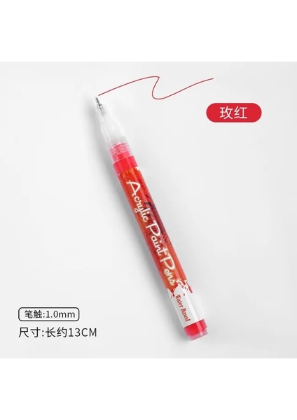 9 Gül Kırmızı Siyah/beyaz/gümüş/altın Tırnak Grafiti Akrilik Boya Süsleyen Kalem Grafiti Sanatı 1.0mm Manikür Çizim Dıy Çiçek Soyut Nokta Kalemi (Yurt Dışından)