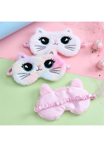 Siyah Sevimli Peluş Uyku Maskesi Büyük Gözler Peluş Göz Bandı Çocuklar Kedi Gölgeleme Göz Maskesi Seyahat Dinlenme Uyku Yardımı Eyepatch 2022 (Yurt Dışından) fiyatları