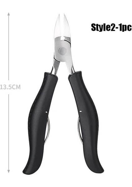 Style-2-Black 1 Adet Profesyonel Paslanmaz Çelik Tırnak Makası Parmak Ayak Tırnak Kesici Makinesi Manikür Pedikür Çivi Giyotin Ayak Bakımı Aracı (Yurt Dışından)