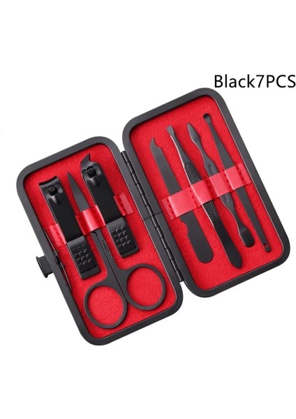 Black-7 7/12/18/23 Pcsprofesyonel Manikür Pedikür Seti Kesici Pedikür Makas Seti Kartal Kanca Taşınabilir Manikür Tırnak Makası Alet Seti (Yurt Dışından)