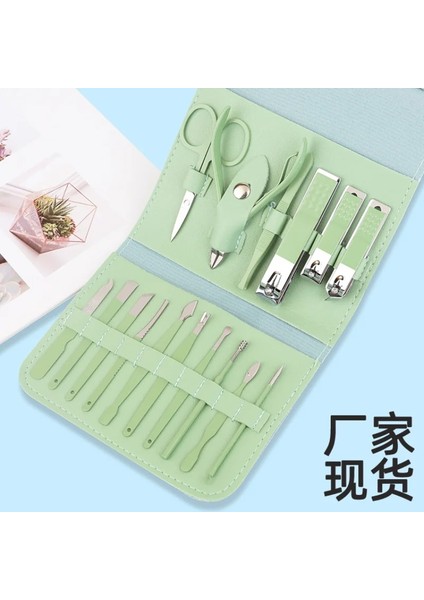 Yeşil Tırnak Makası Tırnak Makası Seti Matcha Yeşil 16 Parçalı Set Kesme Seti Güzellik Pense Tırnak Sanat Aracı Set Kesici Aletler (Yurt Dışından) fırsatları