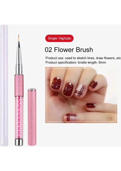 Düz Set Kalem 16 Parça Profesyonel Tırnak Sanat Fırçaları Tırnak Hattı Fırçası Pembe Uv Jel Boyama Oyma Tırnak Sanat Astar 3D Rhinestones Fırça Manikür (Yurt Dışından) fiyatları