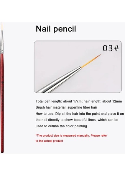 D-03 Tırnak Aksesuarları Dökülmesi Kolay Değil Saç Firma Fototerapi Halo Boya Kademeli Cetvel Kalemi Degrade Halo Fırça Tırnak Çift Kafalı Fırça (Yurt Dışından)