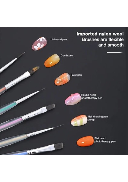 D-03 Tırnak Aksesuarları Dökülmesi Kolay Değil Saç Firma Fototerapi Halo Boya Kademeli Cetvel Kalemi Degrade Halo Fırça Tırnak Çift Kafalı Fırça (Yurt Dışından) modelleri