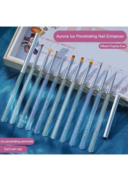 D-03 Tırnak Aksesuarları Dökülmesi Kolay Değil Saç Firma Fototerapi Halo Boya Kademeli Cetvel Kalemi Degrade Halo Fırça Tırnak Çift Kafalı Fırça (Yurt Dışından) fırsatları