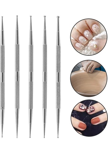 N5 Manikür Araçları Nail Art Süsleyen Rhinestone Çiçek Kalem Paslanmaz Çelik Kristal Çift Uçlu Tasarım Boyama Nail Art Süsleyen Kalem (Yurt Dışından)