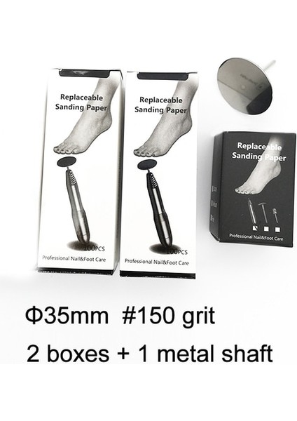 35MM G150 2 Kutu 1 Disk 15MM/25MM/35MM Paslanmaz Çelik Disk Değiştirilebilir Zımpara Kağıdı Metal Disk Tırnak Matkap Uçları Aksesuarları Ölü Cilt Pedikür Araçları (Yurt Dışından)