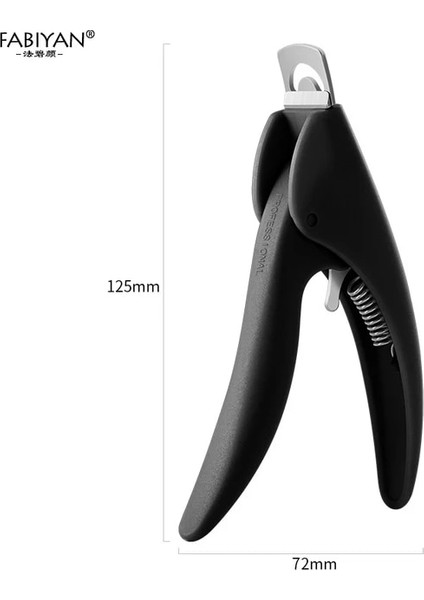 Siyah 02 Renkli Yanlış Nail Art Clipper Uv Jel Yanlış Ipuçları Kenar Kesiciler Fransız U-Şekilli Kırpma Makası Paslanmaz Çelik Manikür Araçları (Yurt Dışından)