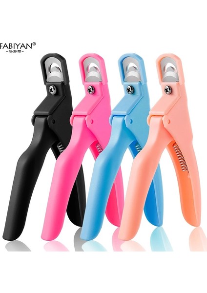 Siyah 02 Renkli Yanlış Nail Art Clipper Uv Jel Yanlış Ipuçları Kenar Kesiciler Fransız U-Şekilli Kırpma Makası Paslanmaz Çelik Manikür Araçları (Yurt Dışından)