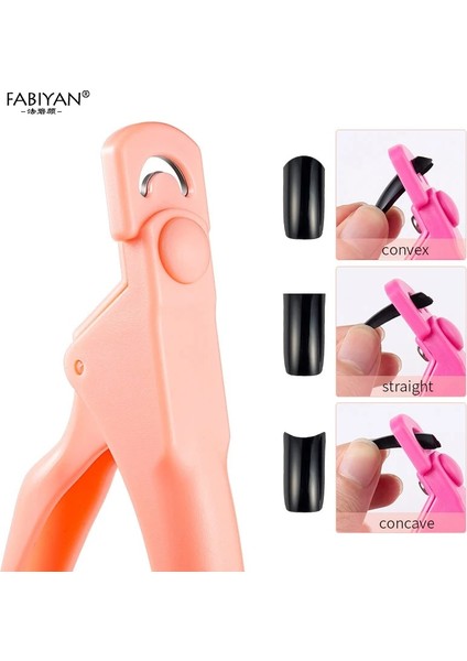 Siyah 02 Renkli Yanlış Nail Art Clipper Uv Jel Yanlış Ipuçları Kenar Kesiciler Fransız U-Şekilli Kırpma Makası Paslanmaz Çelik Manikür Araçları (Yurt Dışından)