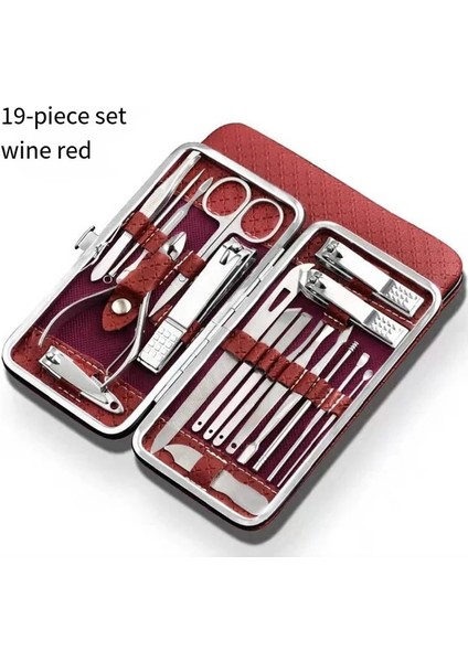Altın 19 Parçalı Set 19 Adet Yüksek Kaliteli Profesyonel Tırnak Kesici Aletler Manikür Seti Pedikür Setleri Tırnak Makası Paslanmaz Çelik Seyahat Çantası Kiti (Yurt Dışından) fiyatları