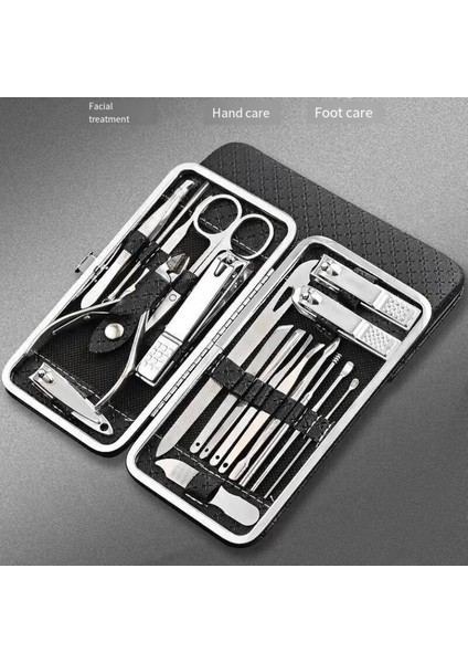 Altın 19 Parçalı Set 19 Adet Yüksek Kaliteli Profesyonel Tırnak Kesici Aletler Manikür Seti Pedikür Setleri Tırnak Makası Paslanmaz Çelik Seyahat Çantası Kiti (Yurt Dışından) modelleri