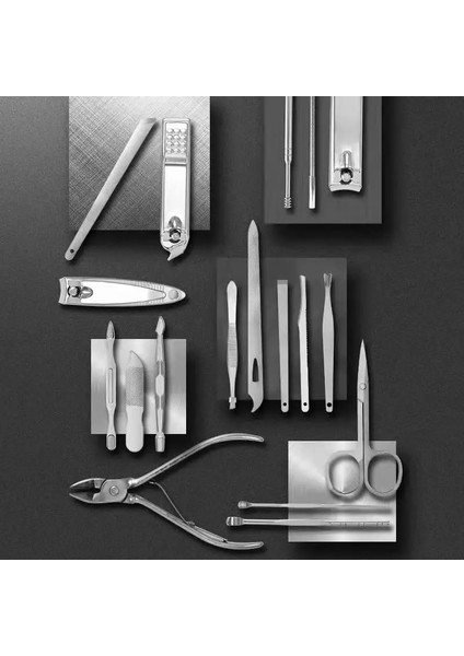 Altın 19 Parçalı Set 19 Adet Yüksek Kaliteli Profesyonel Tırnak Kesici Aletler Manikür Seti Pedikür Setleri Tırnak Makası Paslanmaz Çelik Seyahat Çantası Kiti (Yurt Dışından) indirimleri