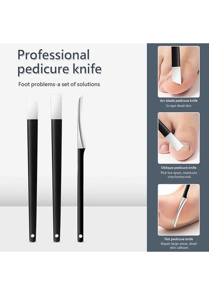11 Adet-Siyah Pedikür Seti Ayak Tırnak Makası Batık Ayak Tırnaklarını Pense Kesiciler Ölü Cilt Kir Sökücü Paslanmaz Çelik Manikür Kesiciler Aletler (Yurt Dışından) fırsatları