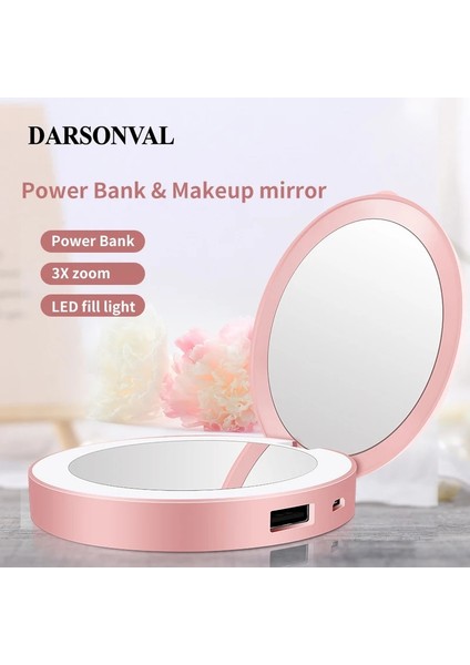 Beyaz Darsonval Cep LED Ayna Taşınabilir Moda Ayarlanabilir Işık Makyaj Masası Aynası Makyaj Aynası Mobil Güç Şarj Hazine (Yurt Dışından) fiyatları