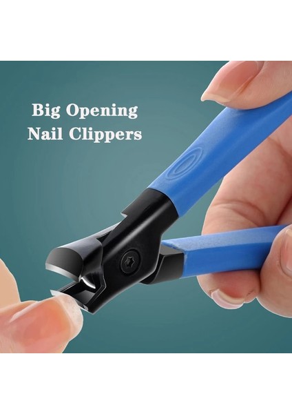 Mavi 7 mm Büyük Açılış Kalın Sert Özel Tırnak Makası Paslanmaz Çelik Anti-Sıçrama Ev Tek Tırnak Makası Manikür Araçları (Yurt Dışından) fırsatları