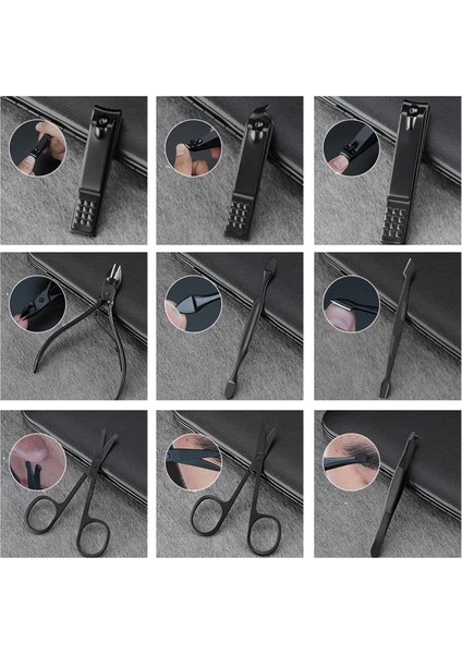16 Adet Siyah 7/10/12/18 Adet Manikür Kesiciler Tırnak Makası Seti Ev Paslanmaz Çelik Kulak Kaşık Tırnak Makası Pedikür Tırnak Makası Aracı (Yurt Dışından) indirimleri
