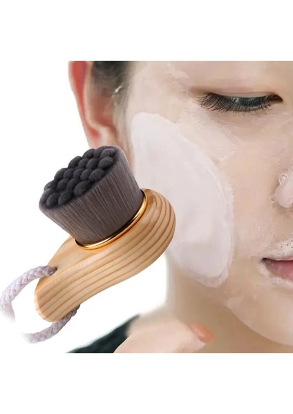 Burun Fırçası Ahşap Saplı Yüz Temizleme Fırçası Yumuşak Fiber Saç Peeling Siyah Nokta Yüz Temizleme Fırçası Cilt Bakımı Aracı Yüz Temizleme Aracı (Yurt Dışından)